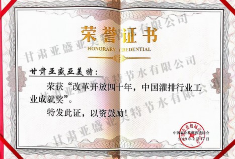 灌排协会工业成就奖
